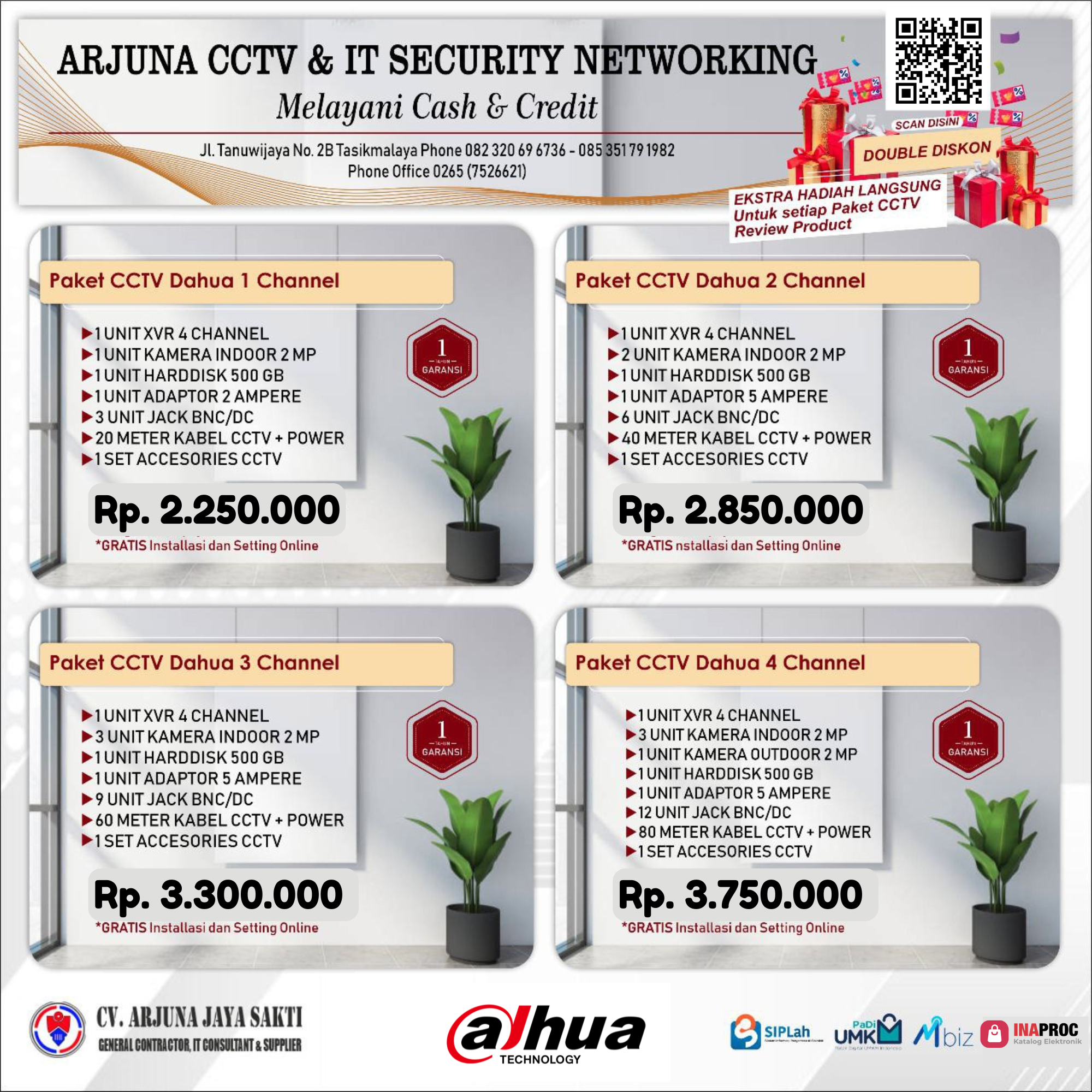 Paket CCTV Dahua 1 - 4 Channel