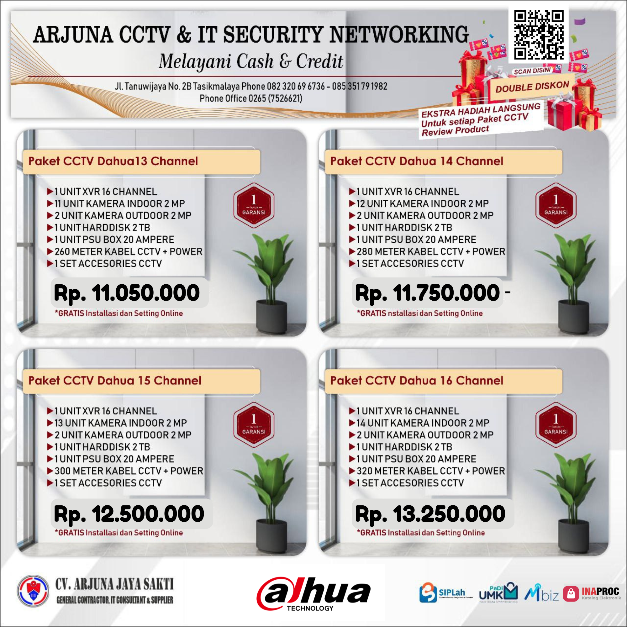 Paket CCTV Dahua  16 Channel