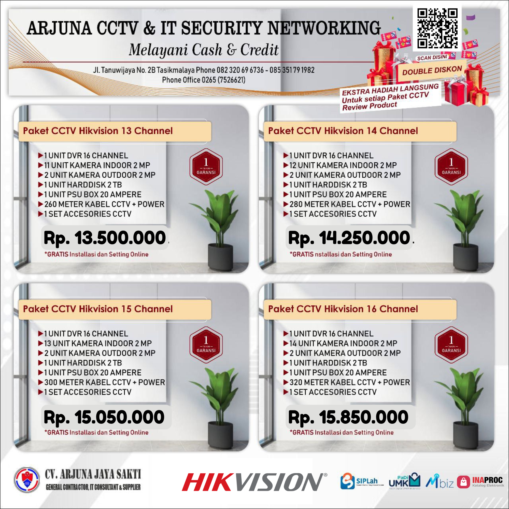 Paket CCTV Hikvision 16 Channel