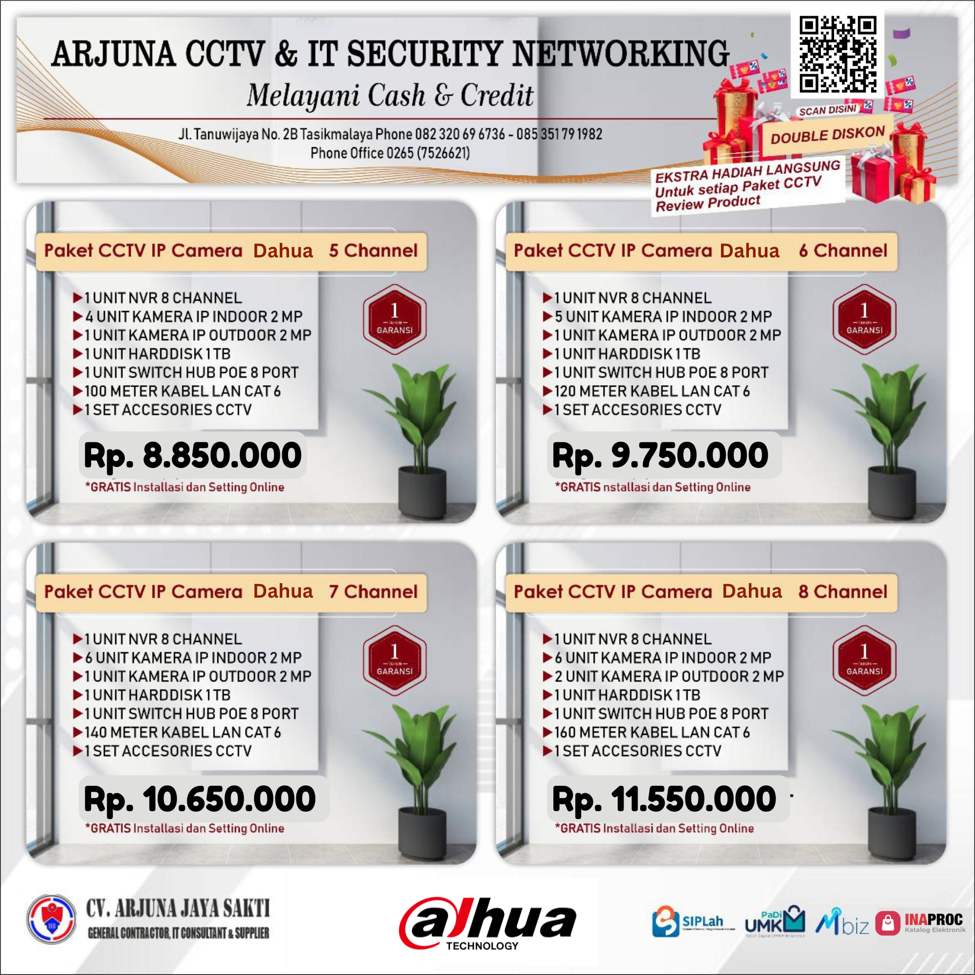 Paket CCTV Dahua 8 Channel
