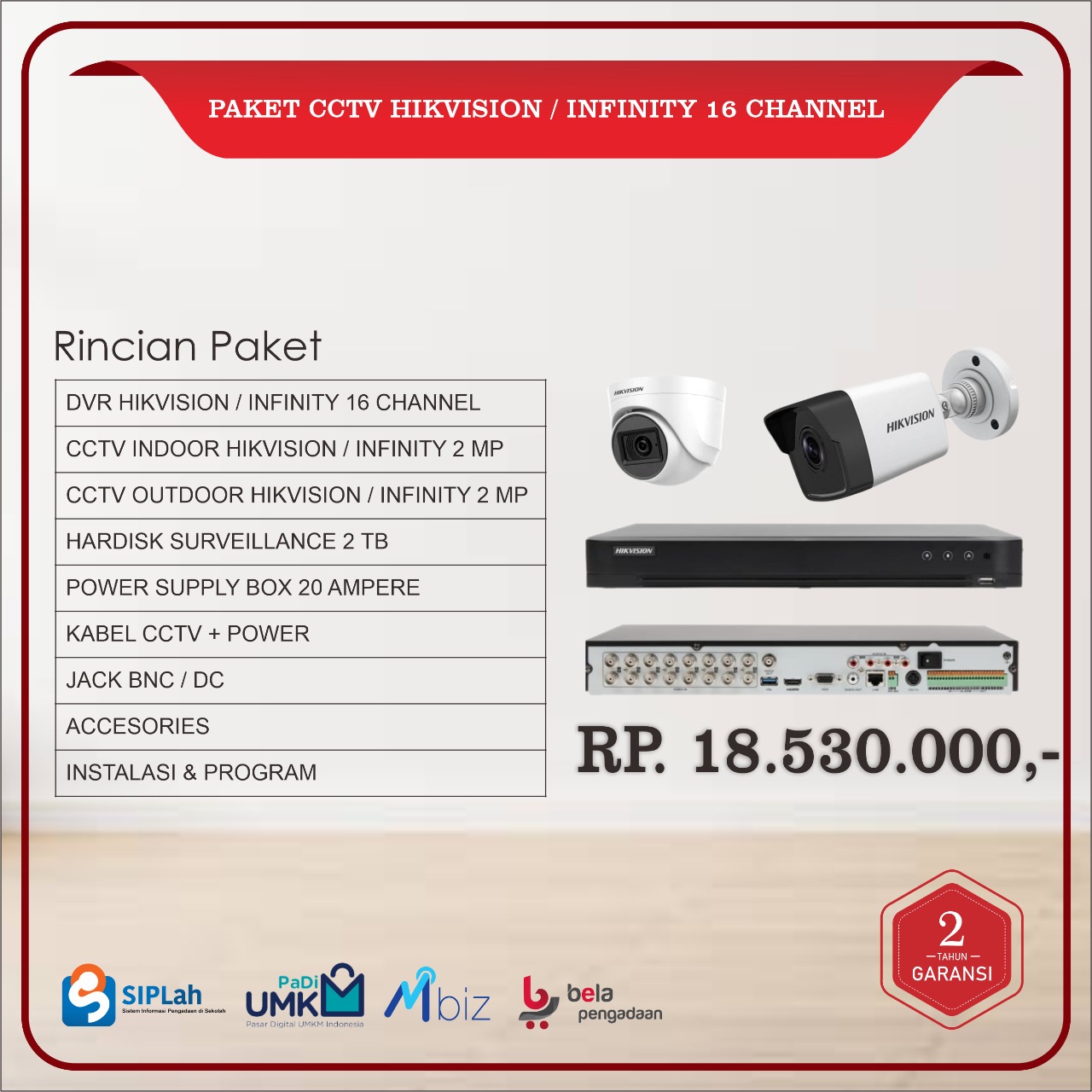 Paket CCTV Hikvision 16 Channel